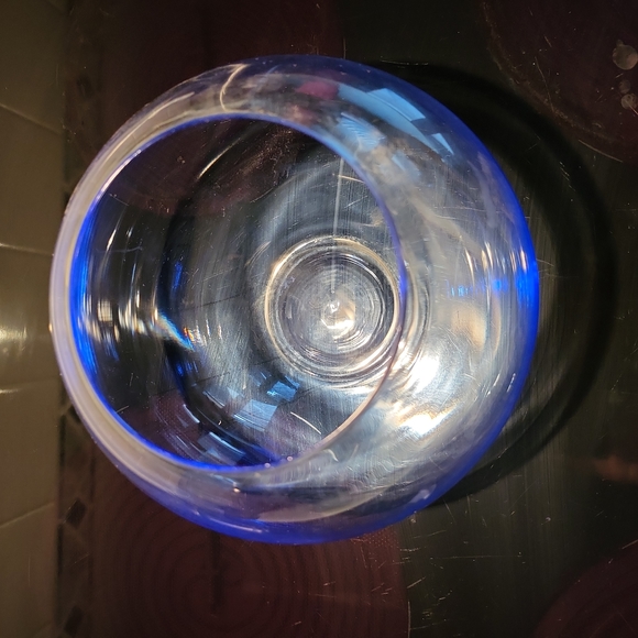 Beautiful Austrian Crystal Light Indigo Blue Round Bowl Vase 6" - Picture 3 of 7